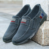 Zapatos de primavera para hombre, de tela vieja, sin cordones y cómodos.